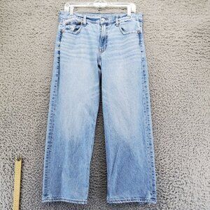 American Eagle Outfitters Jeans Womens 8 Blue Stovepipe High-Rise Relaxed Fit